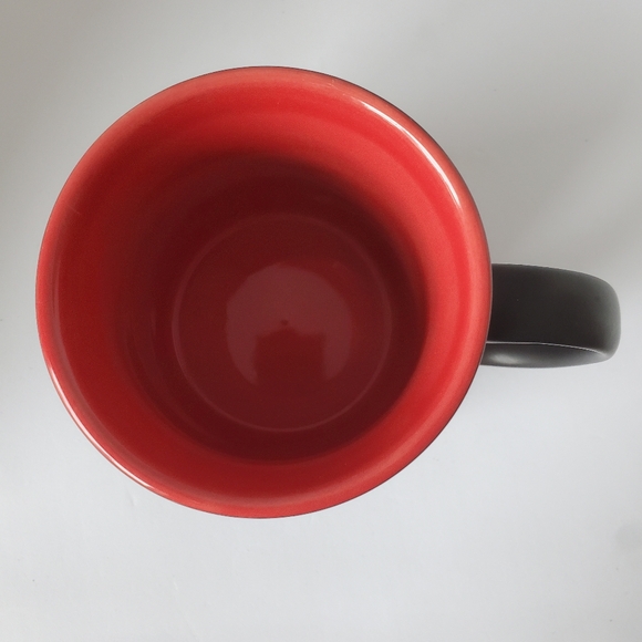 Starbucks 2007 12oz Grande Latte Chalkboard Design Black & Red Coffee Cup Mug - Picture 6 of 8